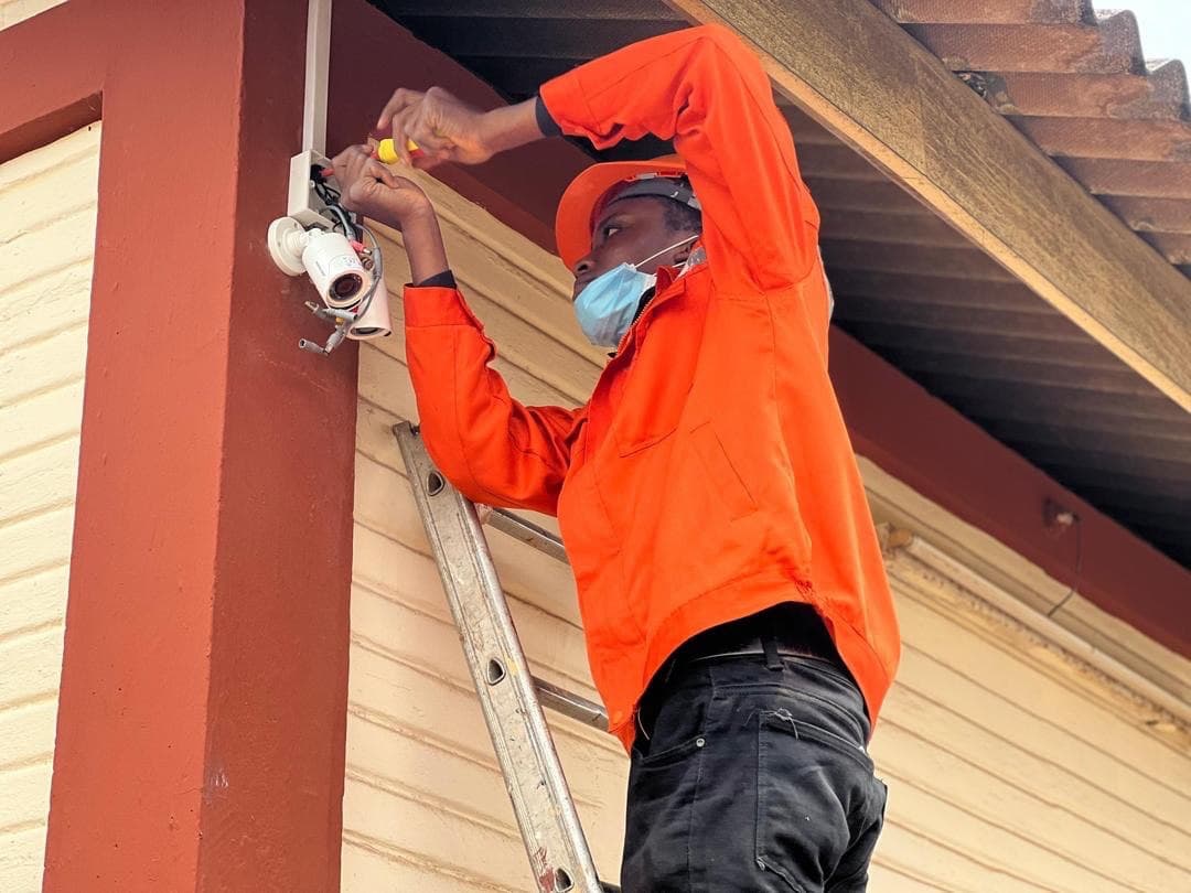 Electricians working
